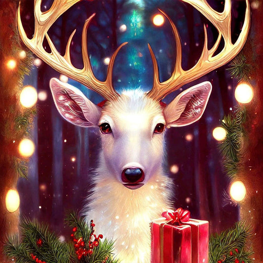 Christmas Deer - Full Round Drill Diamond Painting 30*30CM