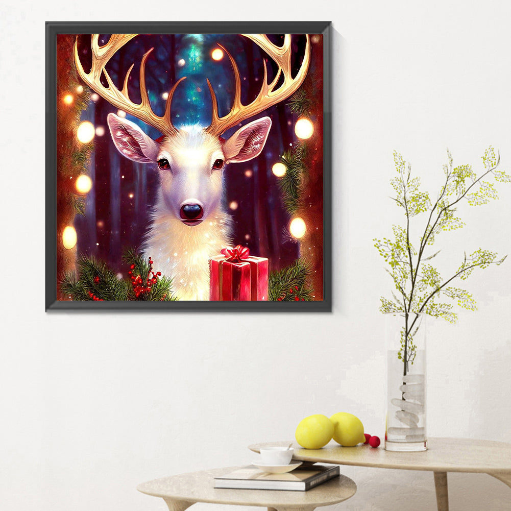 Christmas Deer - Full Round Drill Diamond Painting 30*30CM