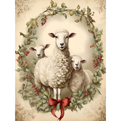 Sheep In Retro Diary - Full Round Drill Diamond Painting 30*40CM