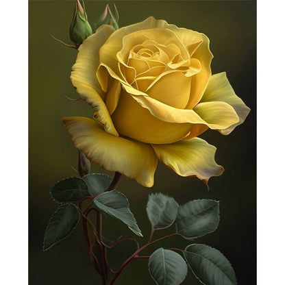Yellow Rose - 11CT Stamped Cross Stitch 40*50CM
