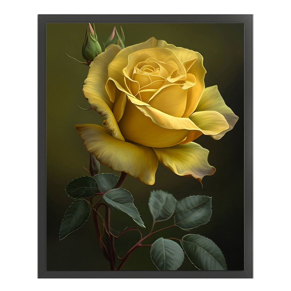 Yellow Rose - 11CT Stamped Cross Stitch 40*50CM