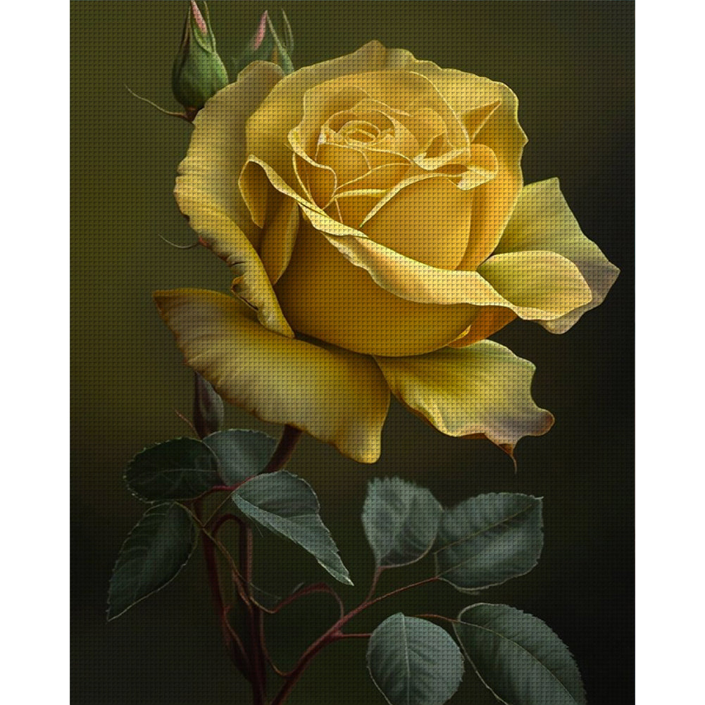 Yellow Rose - 11CT Stamped Cross Stitch 40*50CM