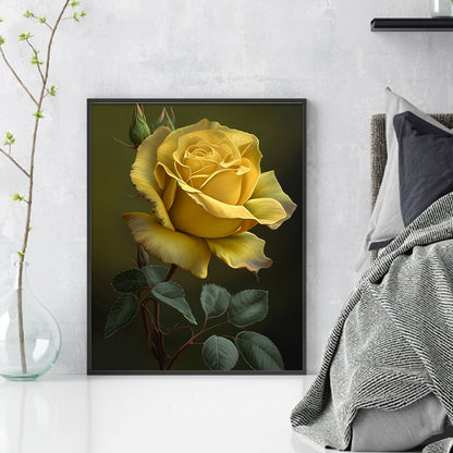 Yellow Rose - 11CT Stamped Cross Stitch 40*50CM