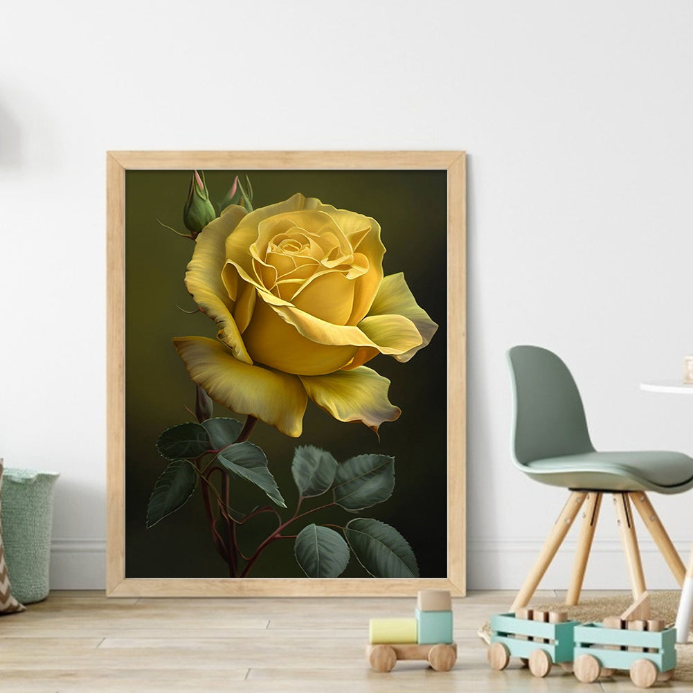 Yellow Rose - 11CT Stamped Cross Stitch 40*50CM