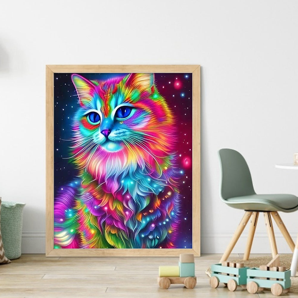 Color Cat - 11CT Stamped Cross Stitch 40*50CM