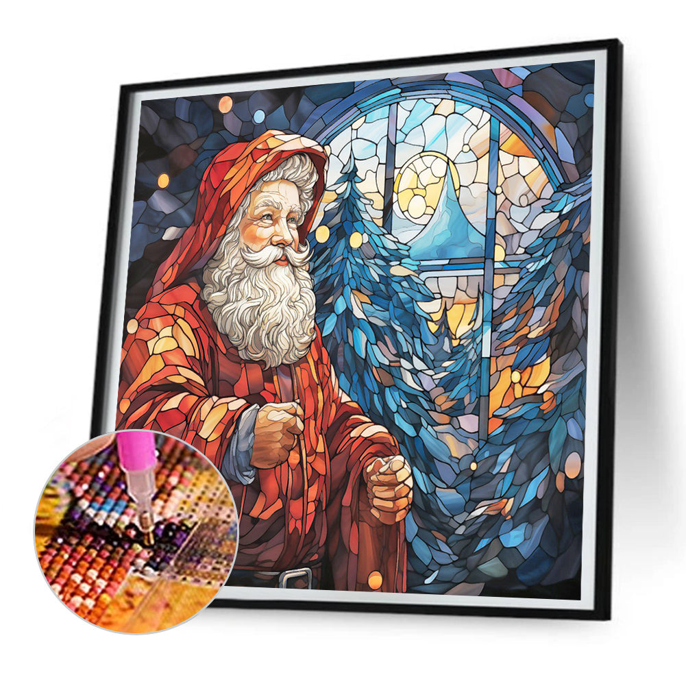 Christmas Glass Painting - Full Round Drill Diamond Painting 30*30CM