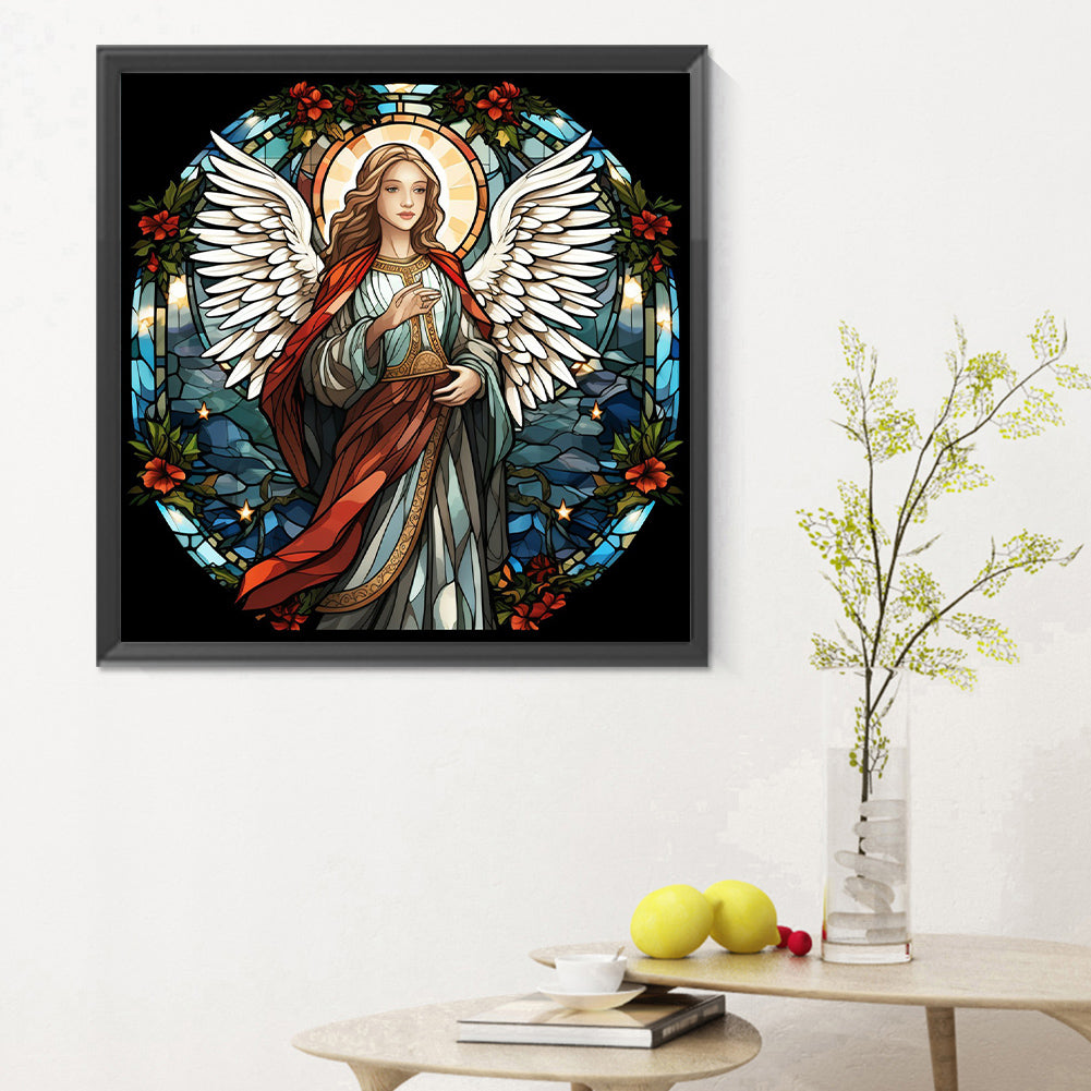 Madonna And Fairy Glass Painting - Full Round Drill Diamond Painting 30*30CM