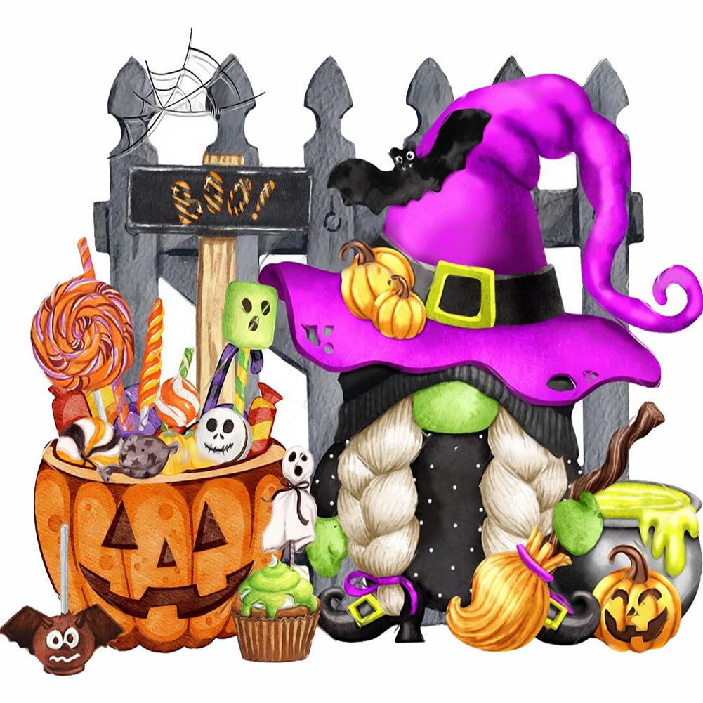 Halloween Gnome - Full Round Drill Diamond Painting 30*30CM