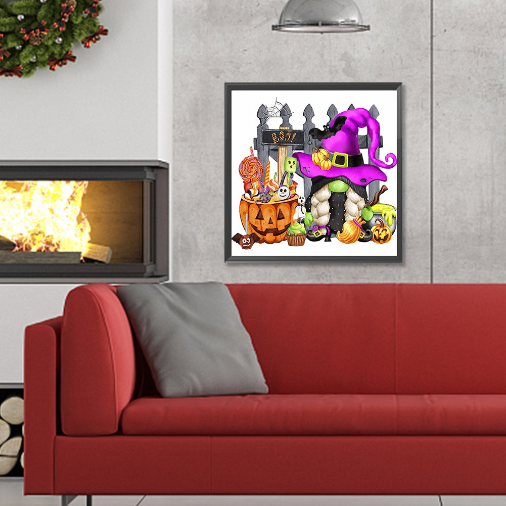 Halloween Gnome - Full Round Drill Diamond Painting 30*30CM