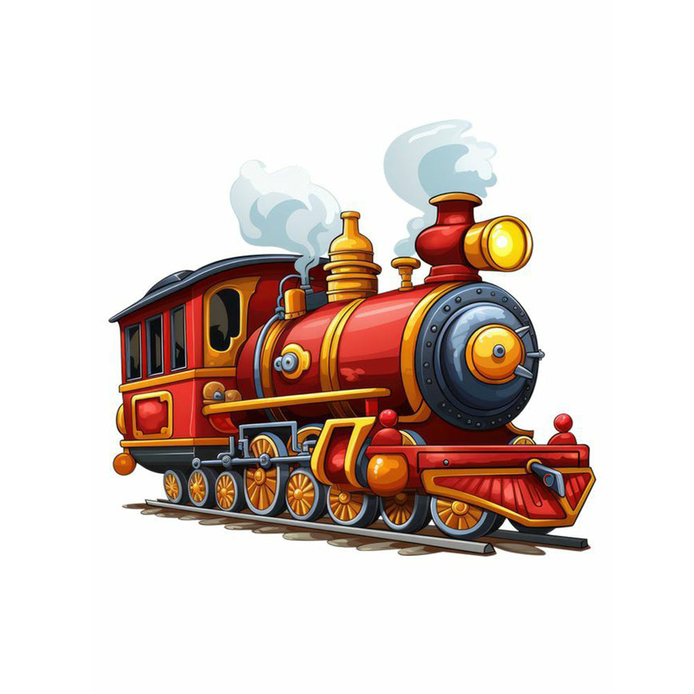 Red Locomotive - Full Round Drill Diamond Painting 30*40CM