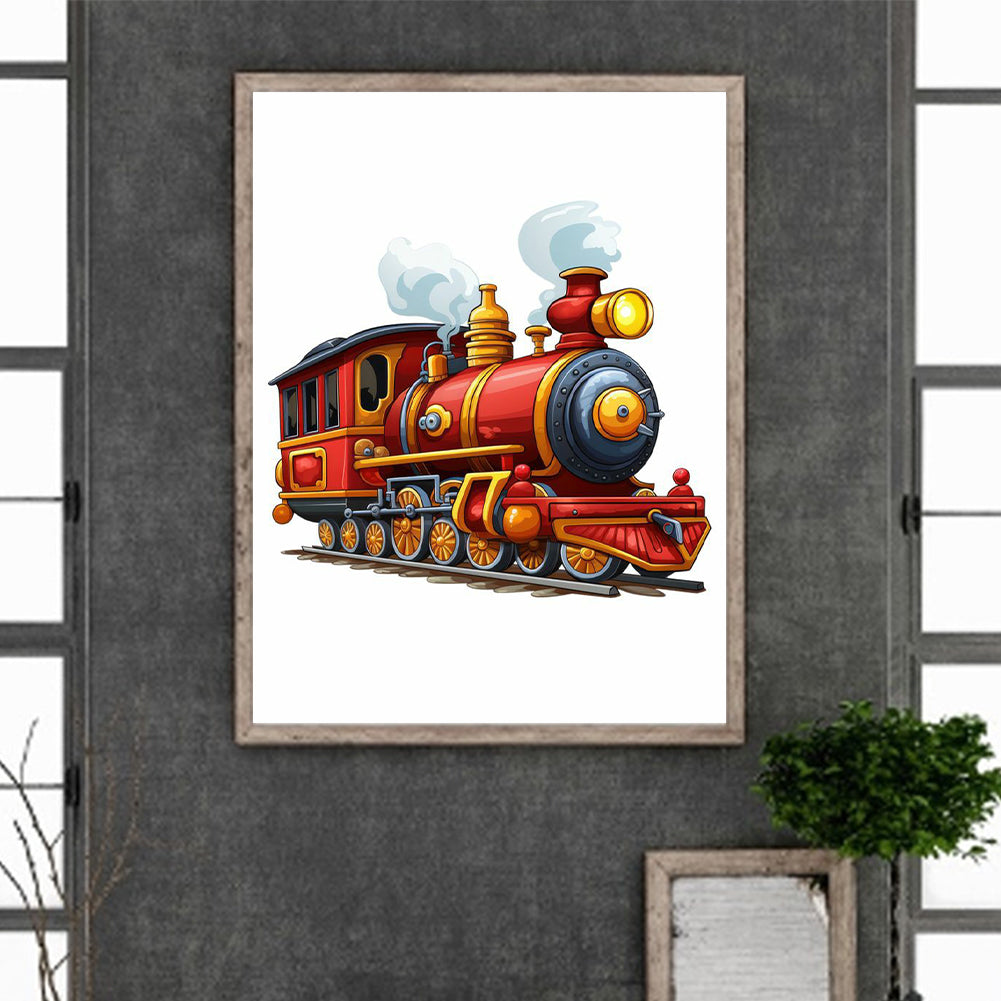 Red Locomotive - Full Round Drill Diamond Painting 30*40CM