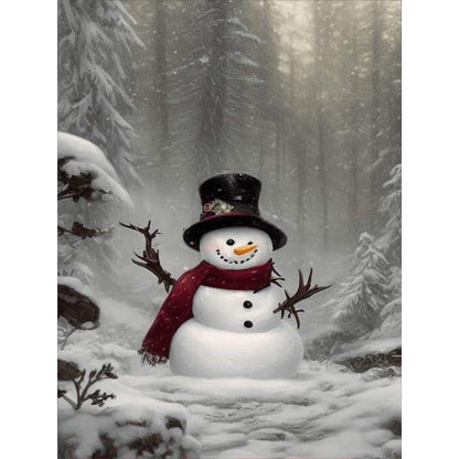 Snowy Snowman - Full Round Drill Diamond Painting 30*40CM