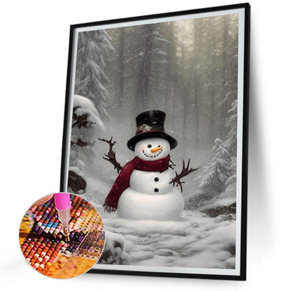 Snowy Snowman - Full Round Drill Diamond Painting 30*40CM