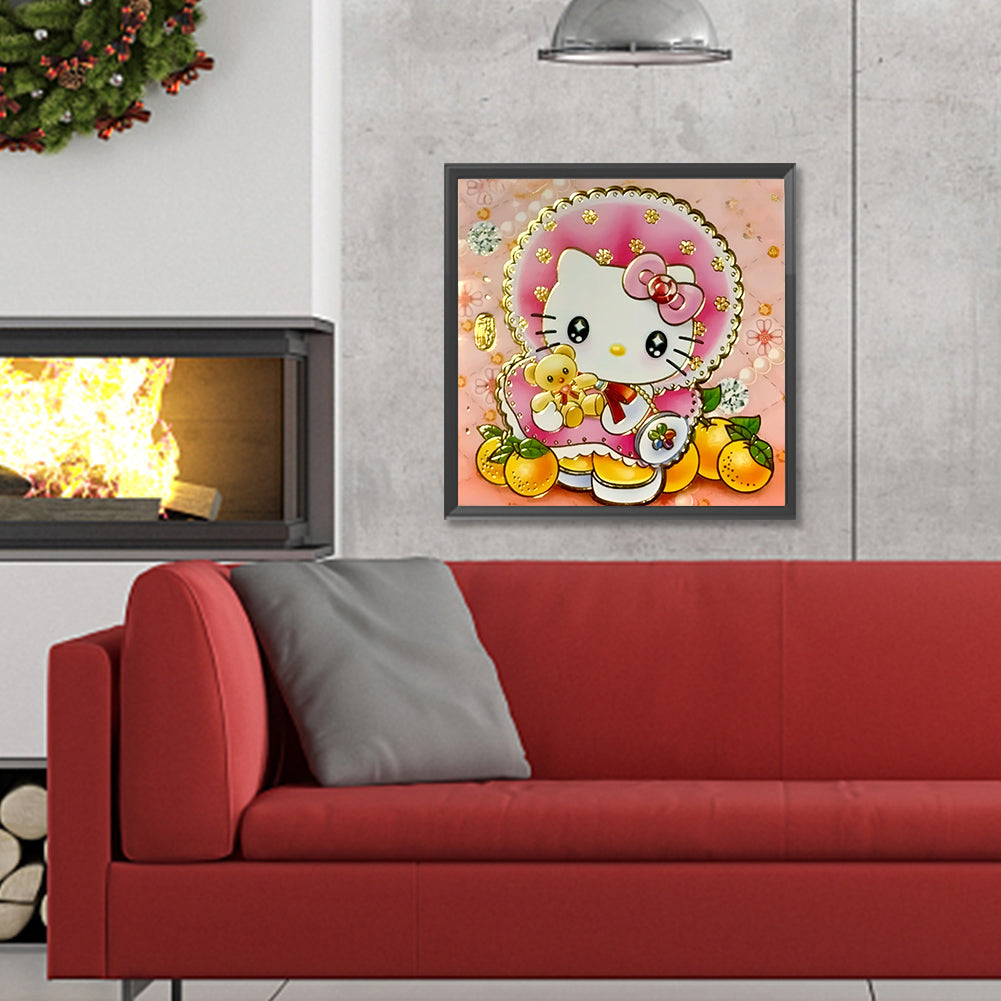 Kitty Cat - Full Round Drill Diamond Painting 30*30CM
