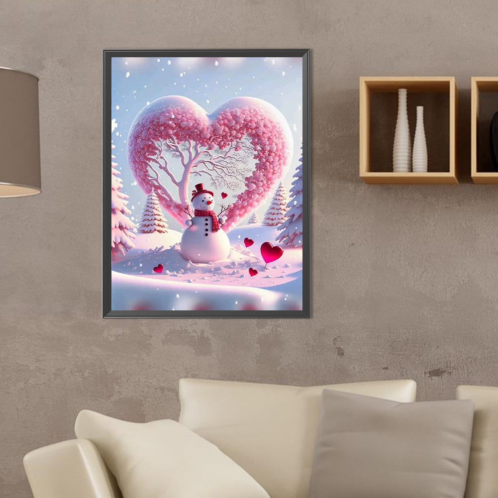 Love Snowman - Full Round Drill Diamond Painting 30*40CM