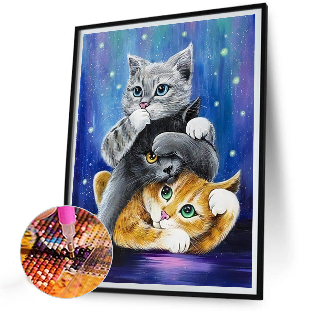 Cat Mischief - Full Round Drill Diamond Painting 30*40CM