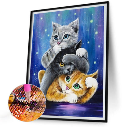 Cat Mischief - Full Round Drill Diamond Painting 30*40CM