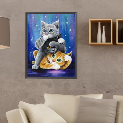 Cat Mischief - Full Round Drill Diamond Painting 30*40CM