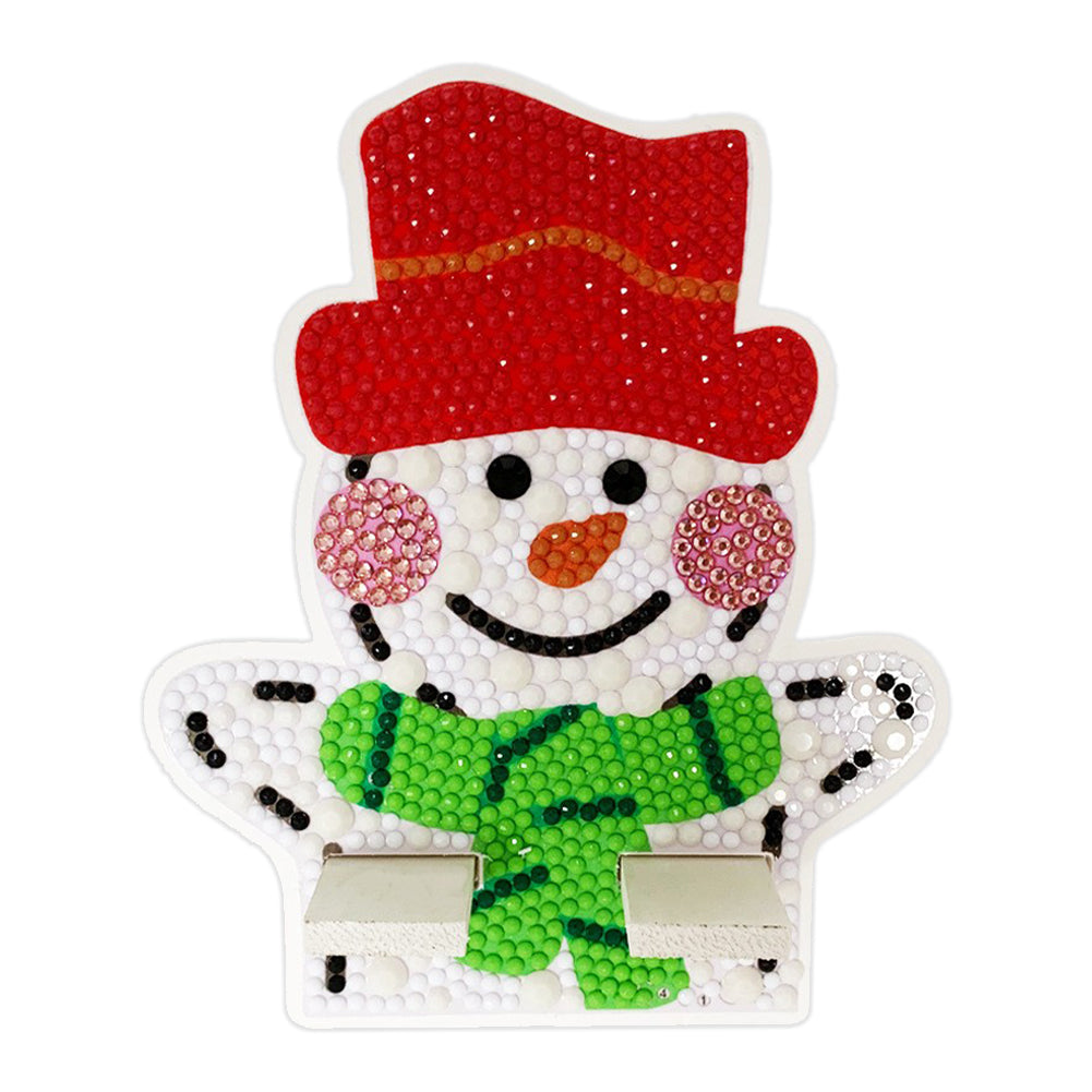 Diamond Painting Desktop Cellphone Stand Gift for Girls (Christmas Snowman)