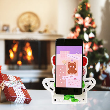 Diamond Painting Desktop Cellphone Stand Gift for Girls (Christmas Snowman)