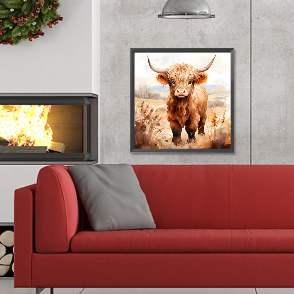 Highland Yak - Full Round Drill Diamond Painting 30*30CM