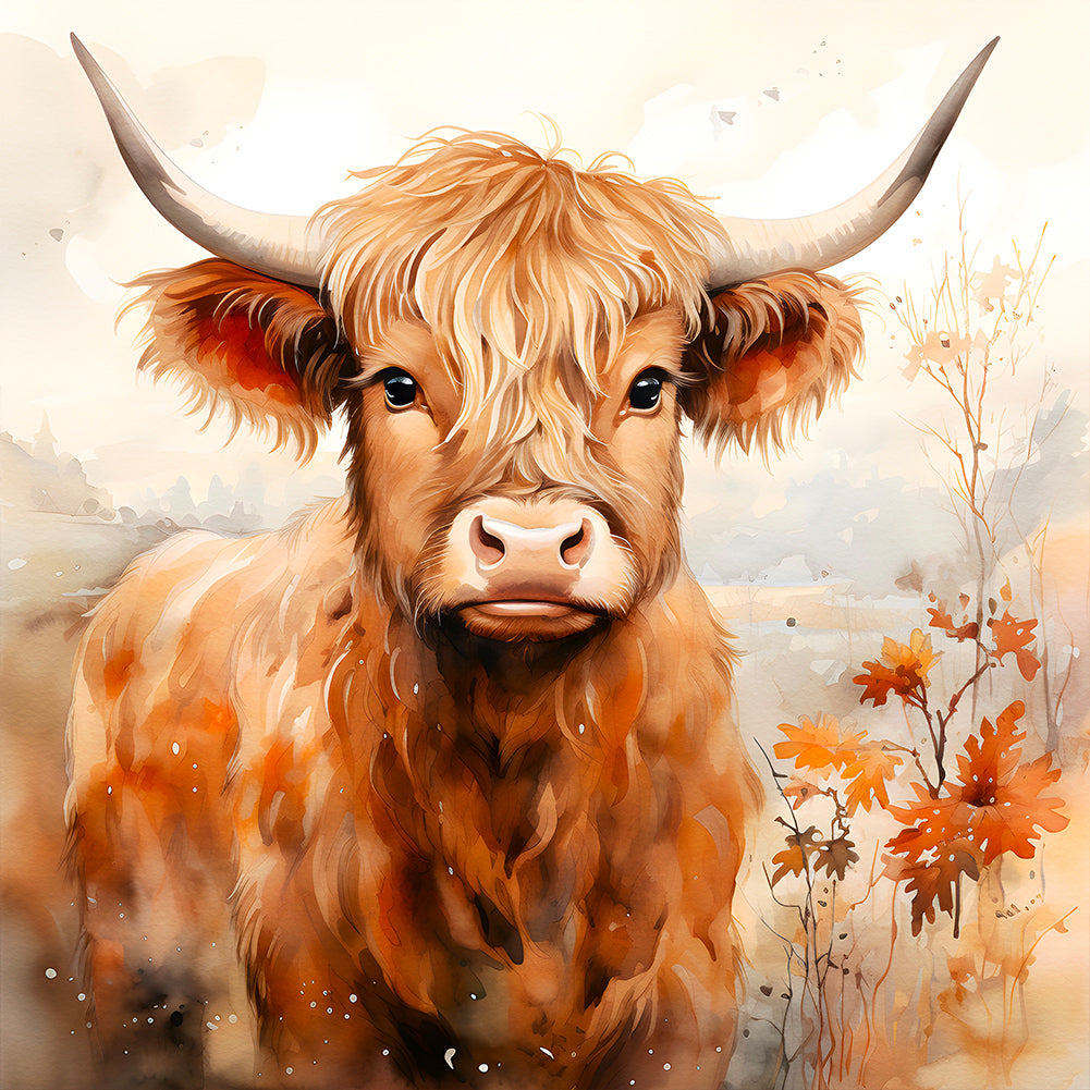 Highland Yak - Full Round Drill Diamond Painting 30*30CM