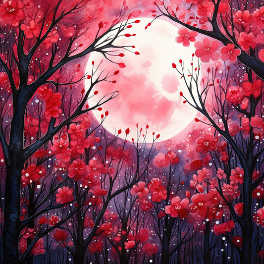 Mangrove Forest Under Moonlight - Full Round Drill Diamond Painting 30*30CM