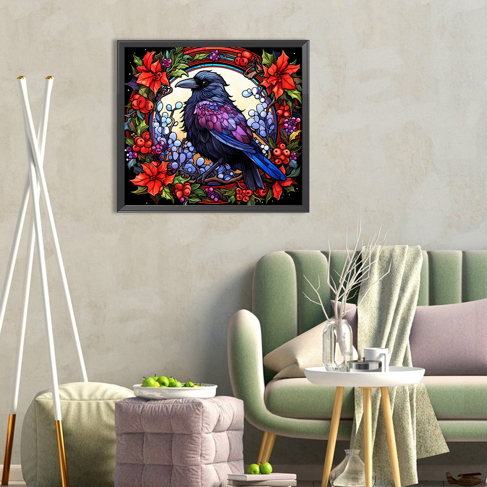 Glass Painting Bird - Full Round Drill Diamond Painting 35*30CM