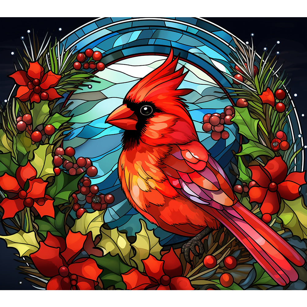 Glass Painting Bird - Full Round Drill Diamond Painting 35*30CM