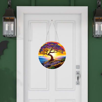 Suncatcher Double Sided Diamond Painting Hanging Decor (The Cliff Tree of Life)