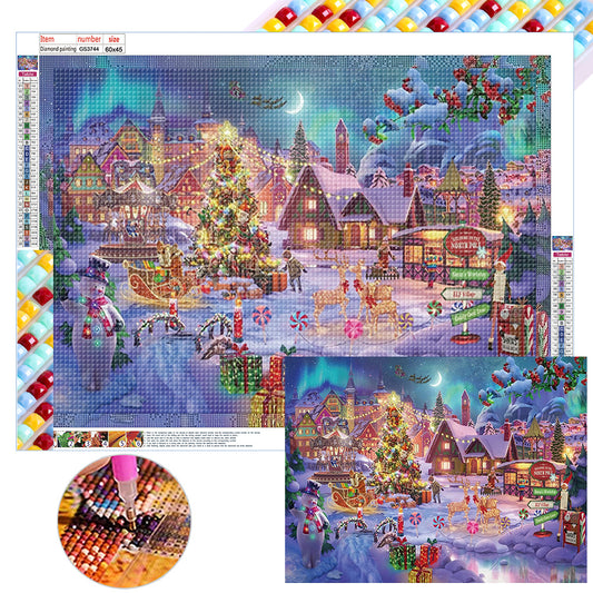 Christmas Snow Scene - Full Square Drill Diamond Painting 60*45CM