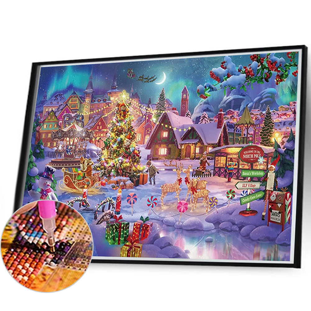 Christmas Snow Scene - Full Square Drill Diamond Painting 60*45CM