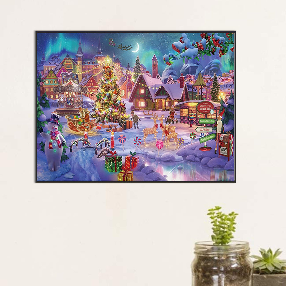 Christmas Snow Scene - Full Square Drill Diamond Painting 60*45CM