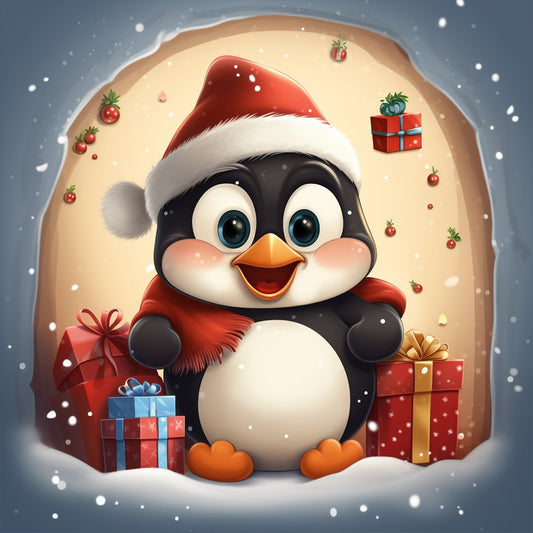 Christmas Penguin - Full Round Drill Diamond Painting 30*30CM