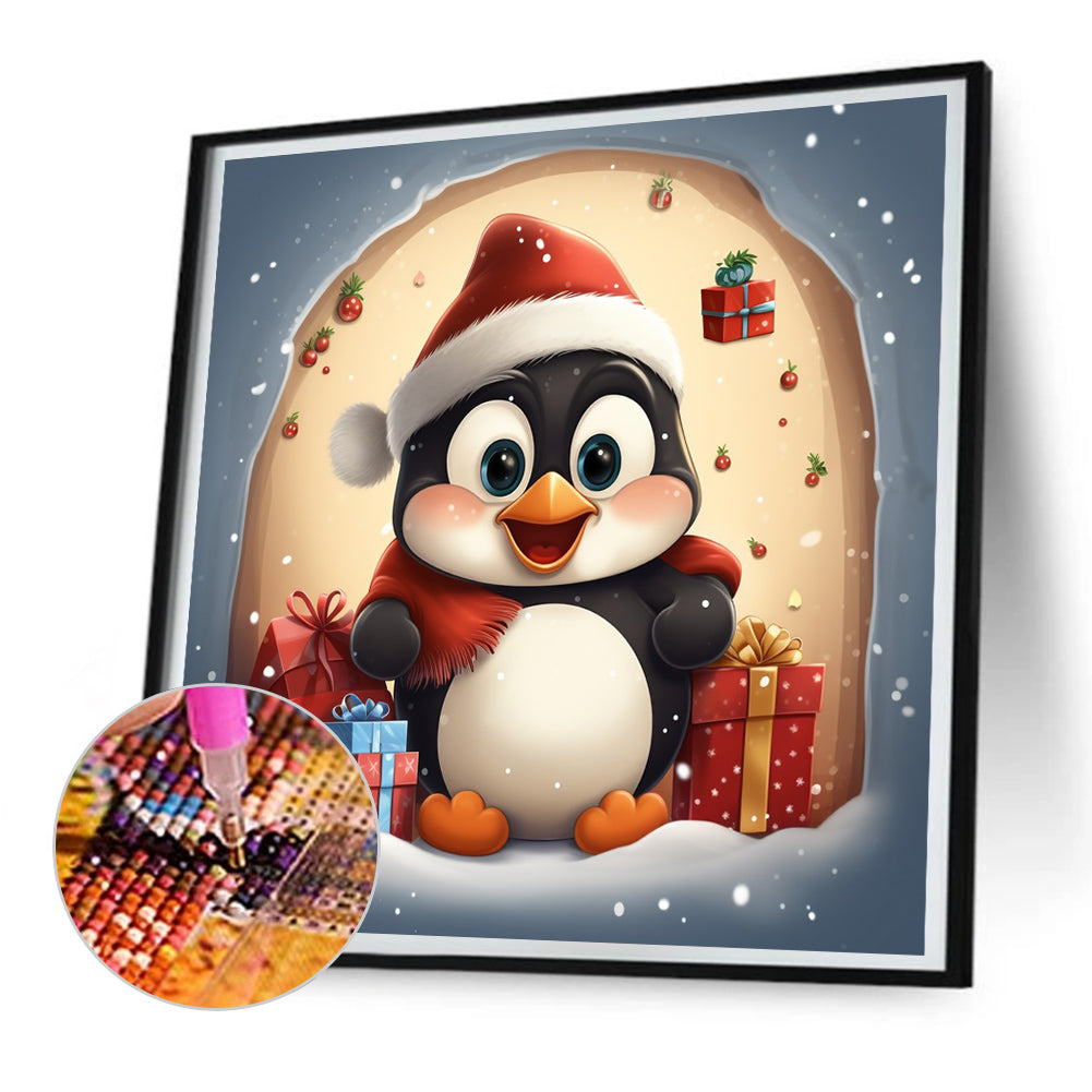 Christmas Penguin - Full Round Drill Diamond Painting 30*30CM