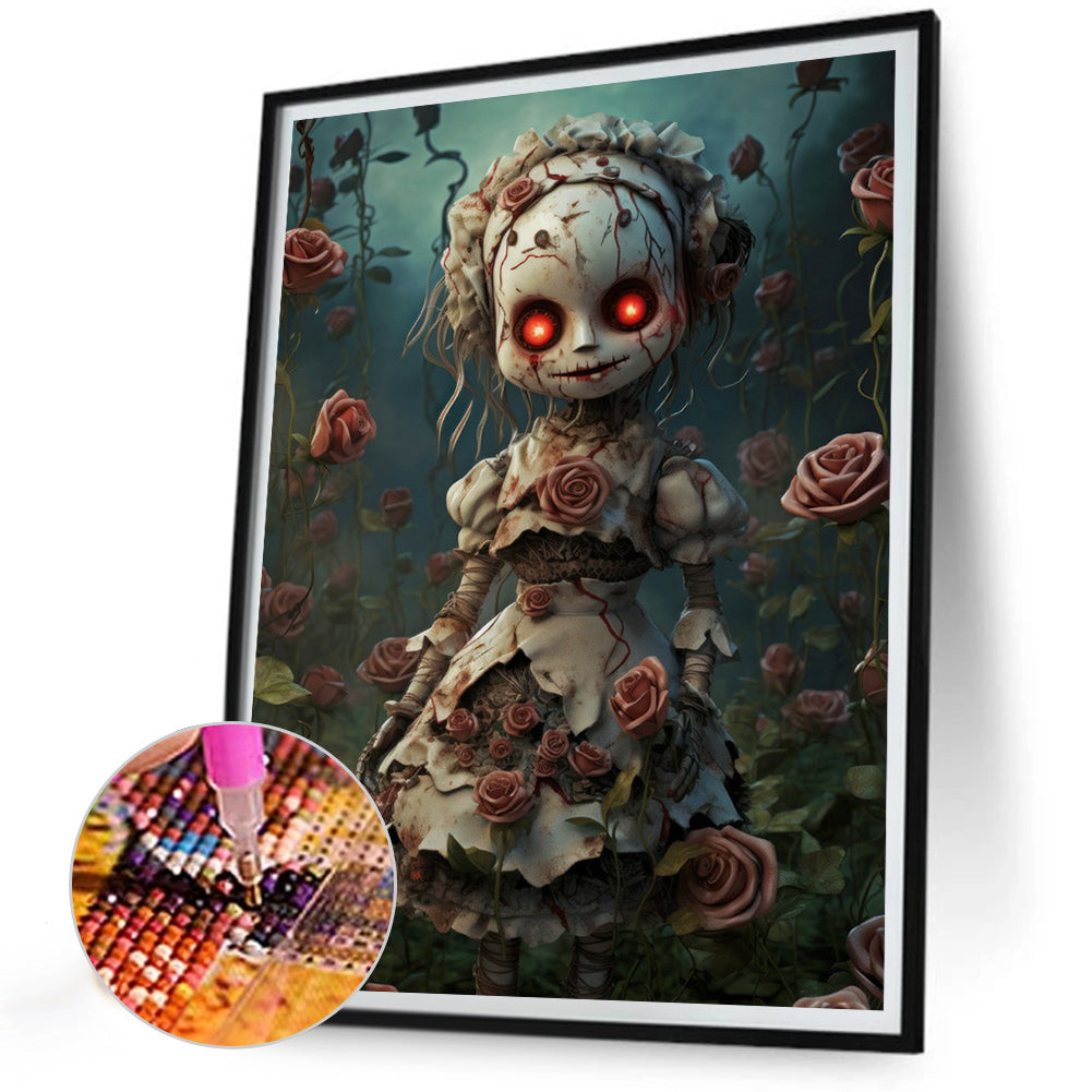 Halloween Skull Doll - Full Round Drill Diamond Painting 30*40CM