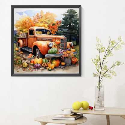 Pumpkin Classic Car - Full Round Drill Diamond Painting 30*30CM