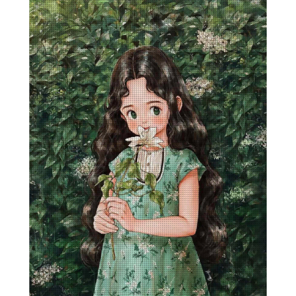Girl - 11CT Stamped Cross Stitch 40*50CM