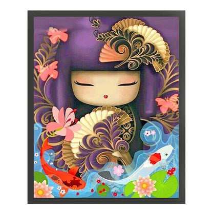 Japanese Girl - 11CT Stamped Cross Stitch 40*50CM