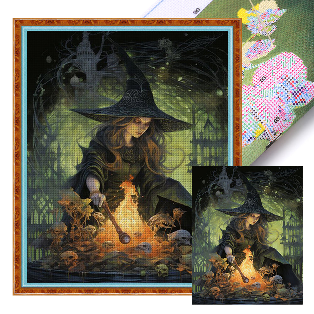 Witch - 11CT Stamped Cross Stitch 40*50CM