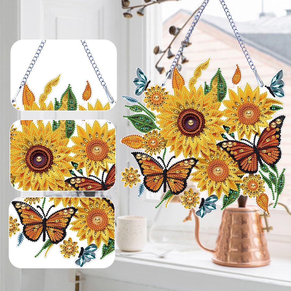 Special Shape DIY Diamond Painting Ornaments Sunflower Crystal Painting Ornament