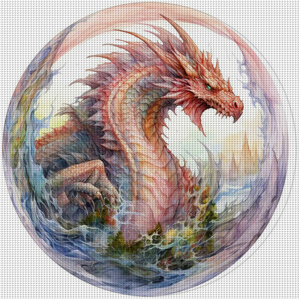 Dragon - 11CT Stamped Cross Stitch 50*50CM