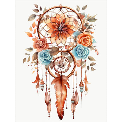 Red Dream Catcher - Full Round Drill Diamond Painting 30*40CM