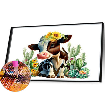 Sunflower Calf - Full Round Drill Diamond Painting 40*30CM