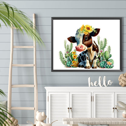 Sunflower Calf - Full Round Drill Diamond Painting 40*30CM