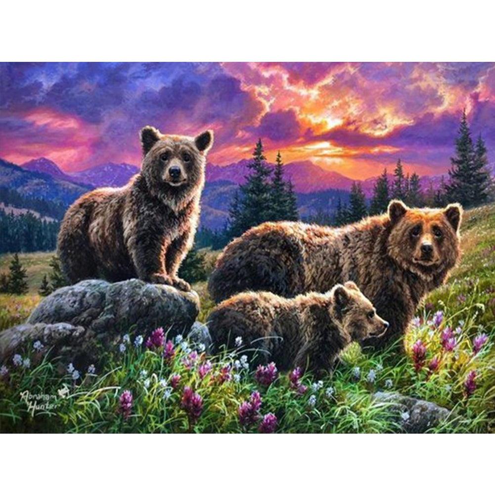 Brown Bear - Full Round Drill Diamond Painting 40*30CM