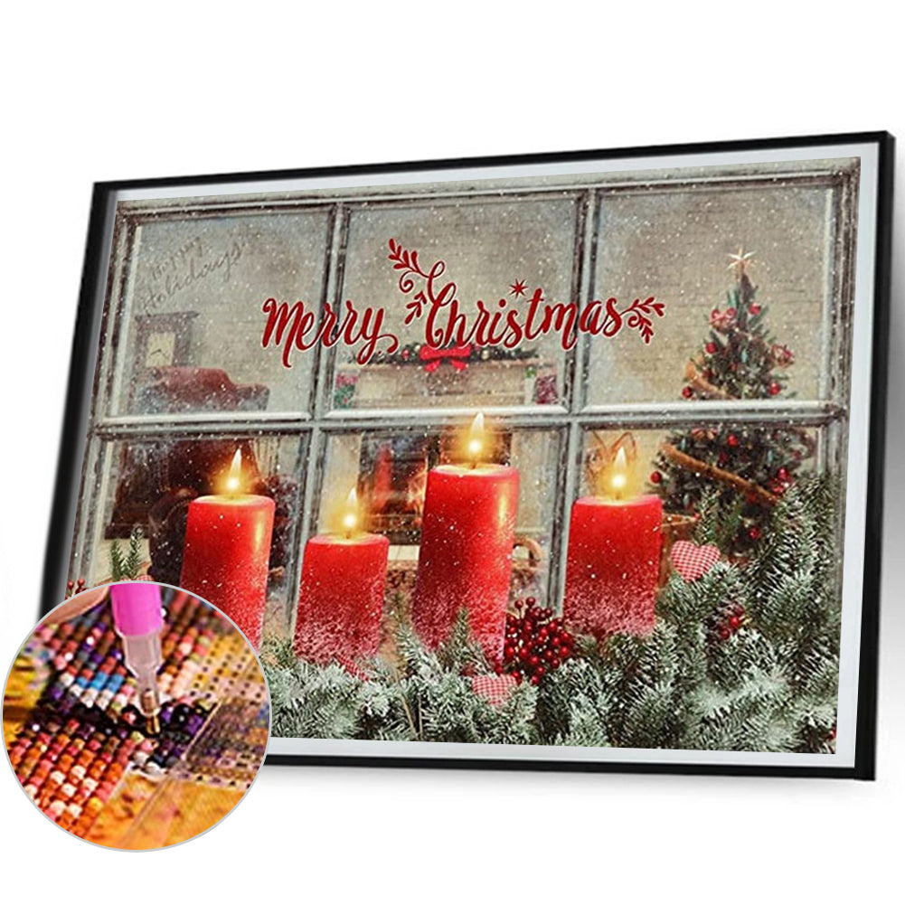 Christmas Candles - Full AB Dril Round Diamond Painting 50*40CM