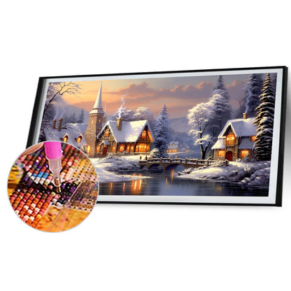 Snow Village - Full Square Drill Diamond Painting 75*40CM