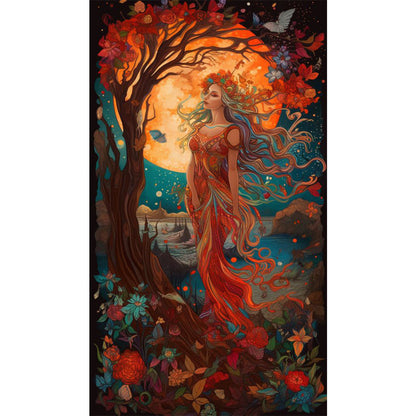 Beauty Under The Moon - Full AB Dril Round Diamond Painting 40*70CM