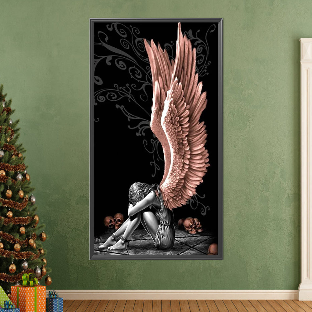 Injured Angel Girl - Full AB Dril Round Diamond Painting 40*75CM